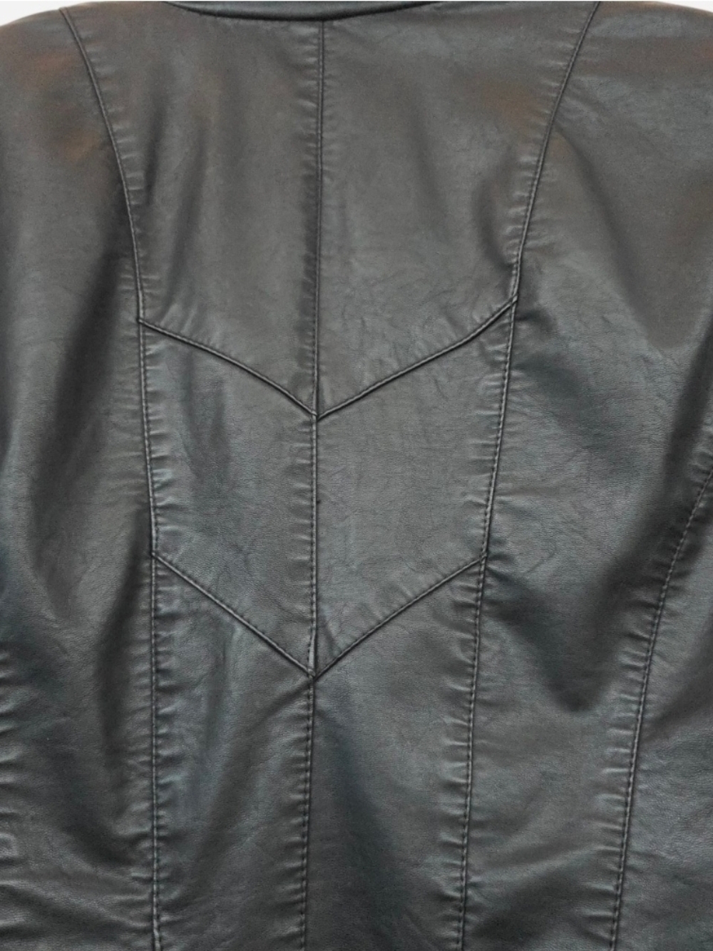 Blank NYC Black Faux Vegan Leather Moto Zip Jacket, L/XL - Picture 8 of 14